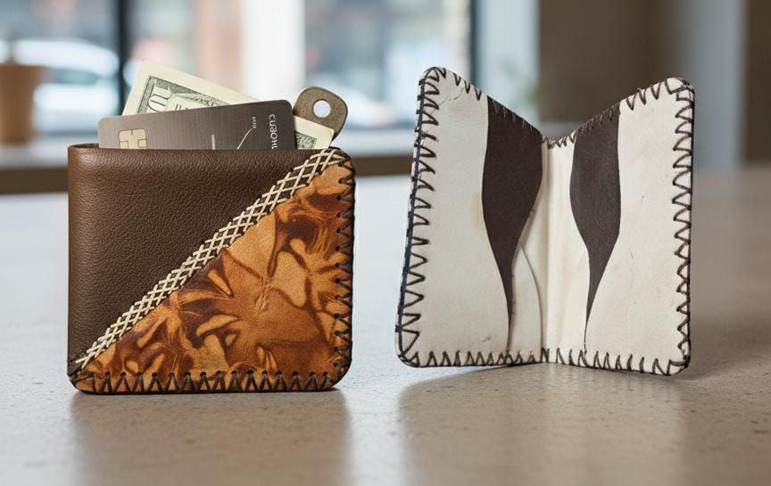 صناعة حافظة كروت من الجلد