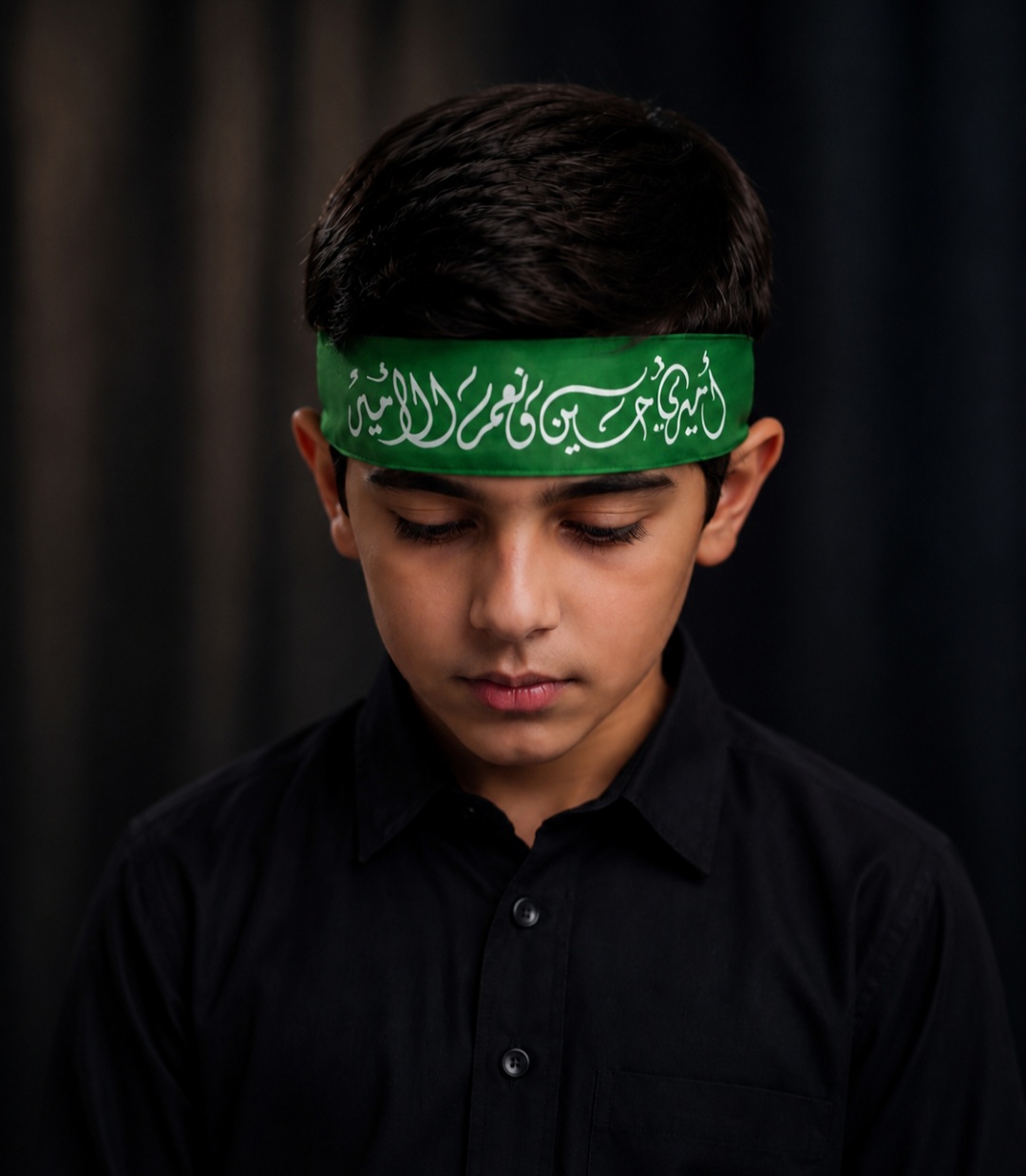 أميري حسين و نعم الأمير / أخضر / ربطة رأس